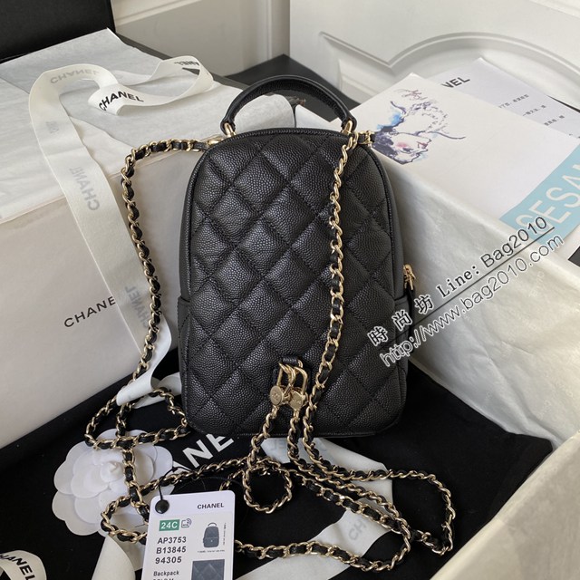 Chanel專櫃爆款手提斜挎雙肩包女包 香奈兒24cAP3573 mini荔枝紋小雙肩包 djc5820